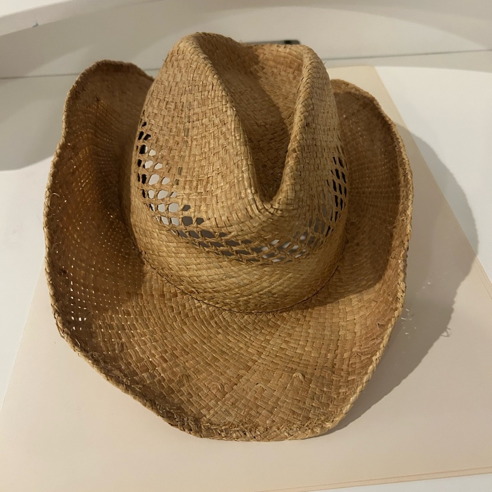 Stylish Tan Straw Cowboy Hat